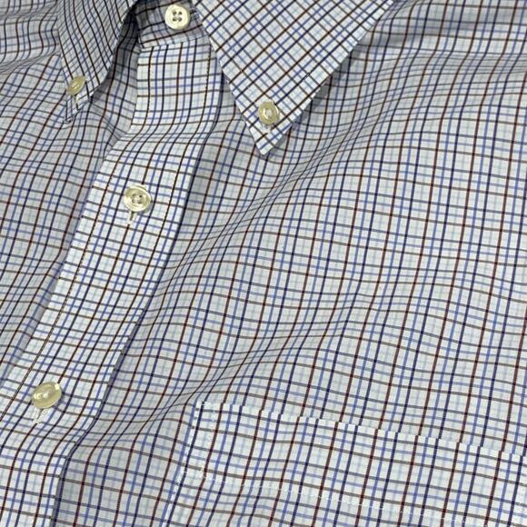 Brooks Brothers Dress Shirt Mens 15-34 Regent Non Iron Supima Grid Check *FLAWS - Picture 1 of 11